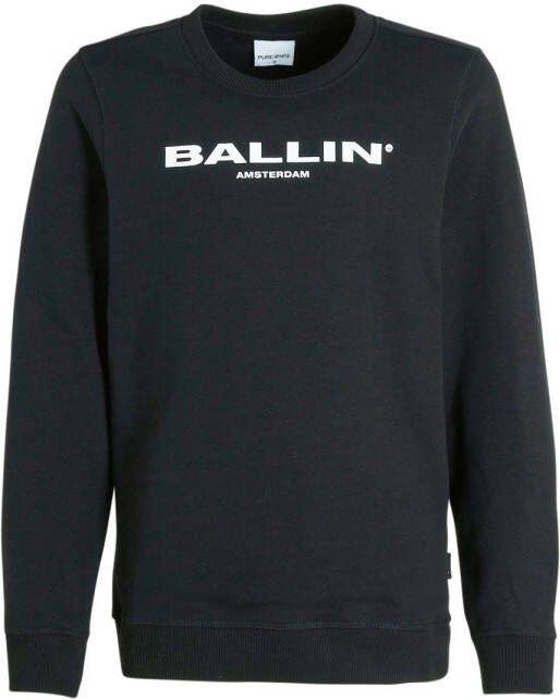 Ballin unisex sweater met logo zwart wit Logo 128