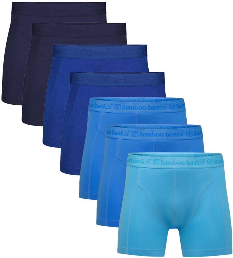 Bamboo Basics bamboe boxershorts blauw donkerblauw (set van 7)