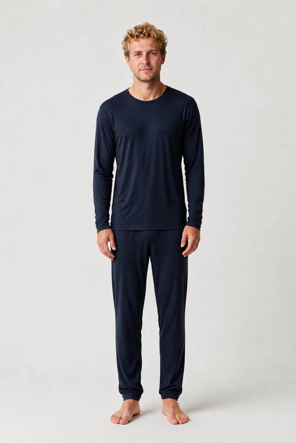 Bamboo Basics bamboe pyjama set donkerblauw
