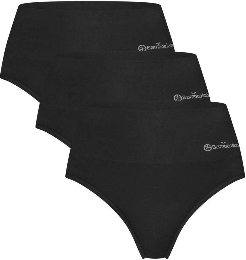 Bamboo Basics high waist string Zoey met bamboe (set van 3) zwart
