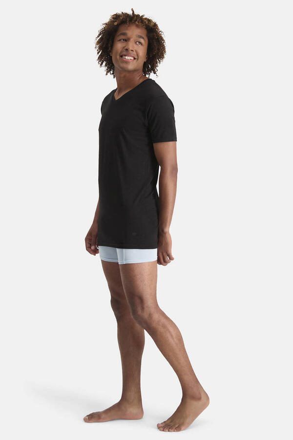 Bamboo Basics long fit ondershirt Velo met bamboe (set van 2) zwart - Foto 3