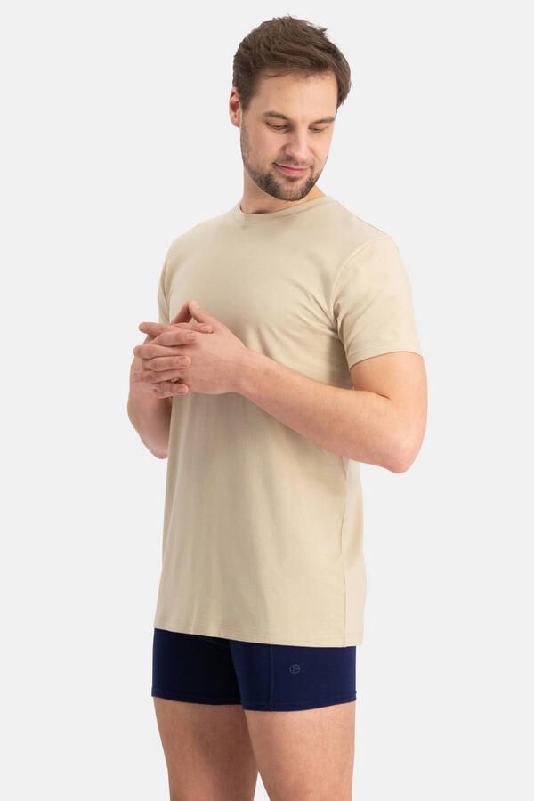 Bamboo Basics ondershirt Ruben met bamboe (set van 2) beige - Foto 2