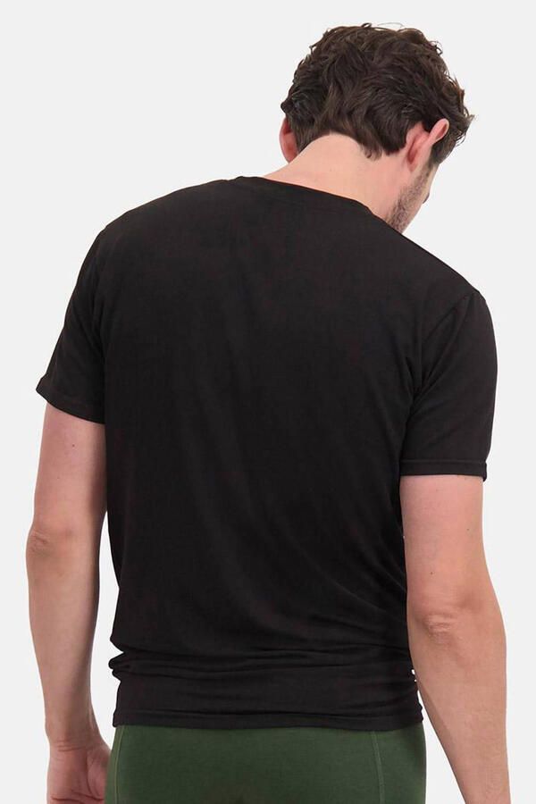 Bamboo Basics ondershirt Ruben met bamboe (set van 2) zwart