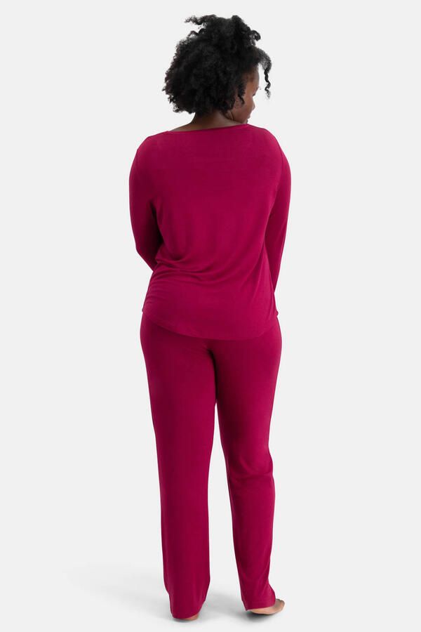 Bamboo Basics pyjama Nina donkerrood - Foto 2