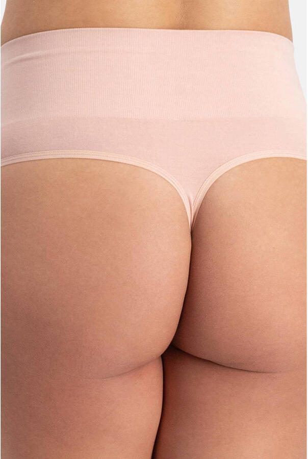 Bamboo Basics seamless corrigerende high waist string Zoey (set van 3) lichtroze - Foto 2