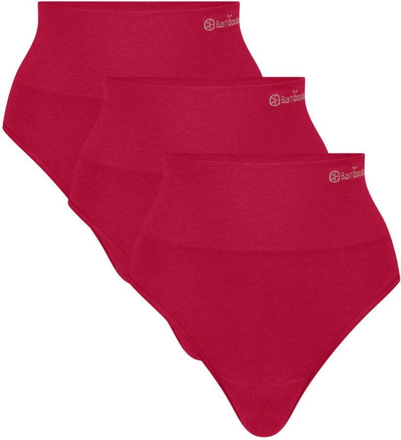 Bamboo Basics seamless corrigerende high waist string Zoey (set van 3) rood