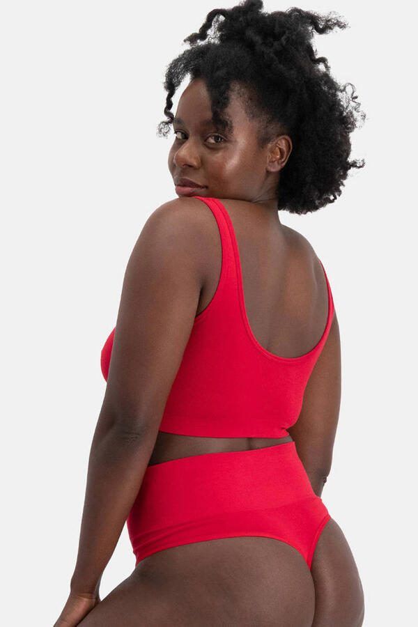 Bamboo Basics seamless corrigerende high waist string Zoey (set van 3) rood - Foto 3