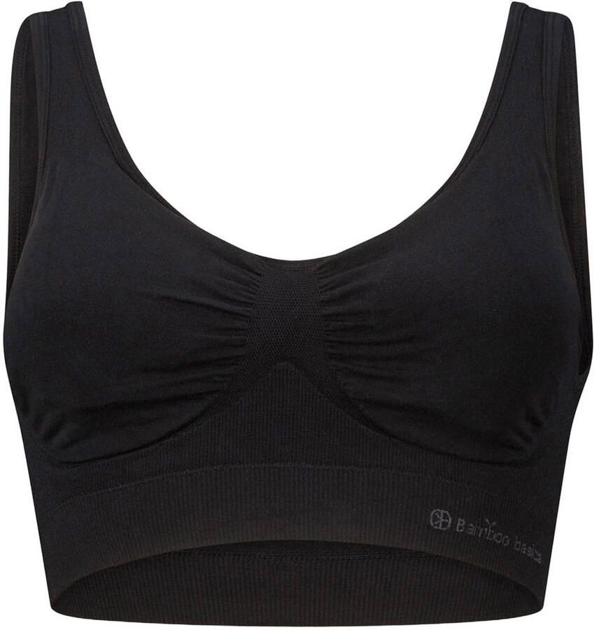 Bamboo Basics seamless voorgevormde bh top Fleur met bamboe zwart
