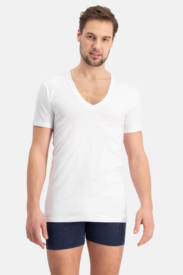 Bamboo Basics slimfit ondershirt Vigo met bamboe (set van 2) wit
