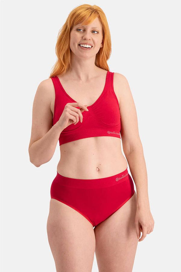 Bamboo Basics slip Belle met bamboe (set van 3) rood - Foto 2