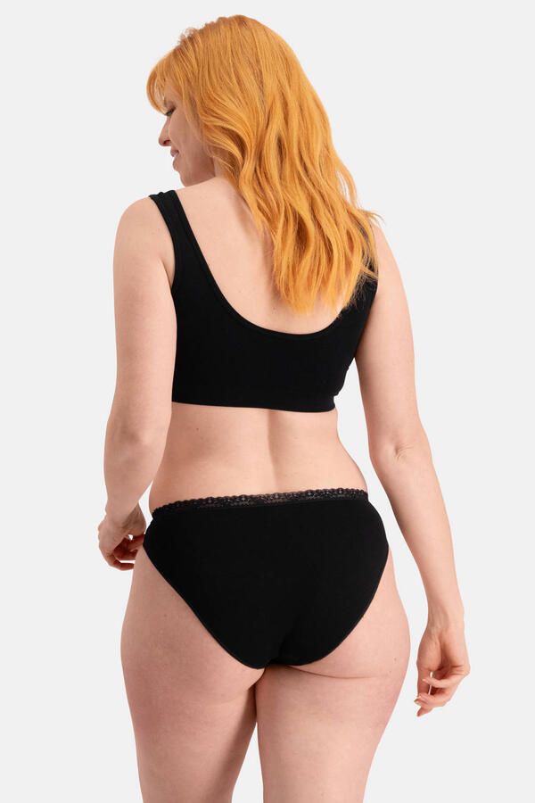 Bamboo Basics slip Lucy met bamboe (set van 3) zwart
