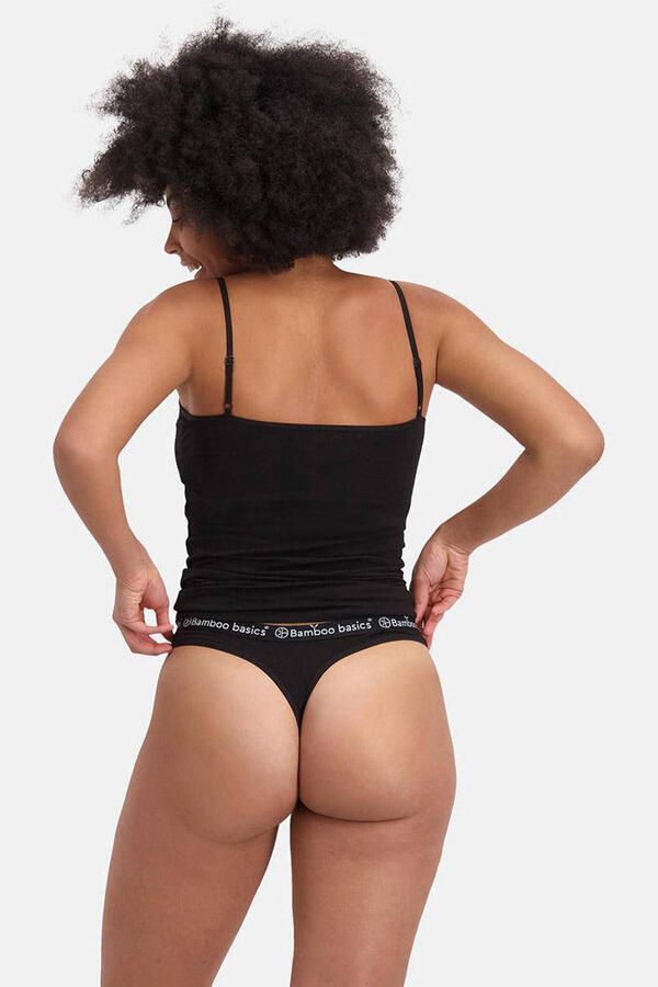 Bamboo Basics string Emma met bamboe (set van 3) zwart