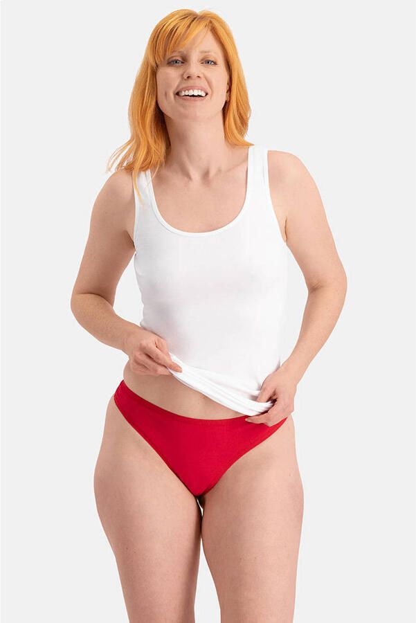 Bamboo Basics string Lola met bamboe (set van 3) rood - Foto 2