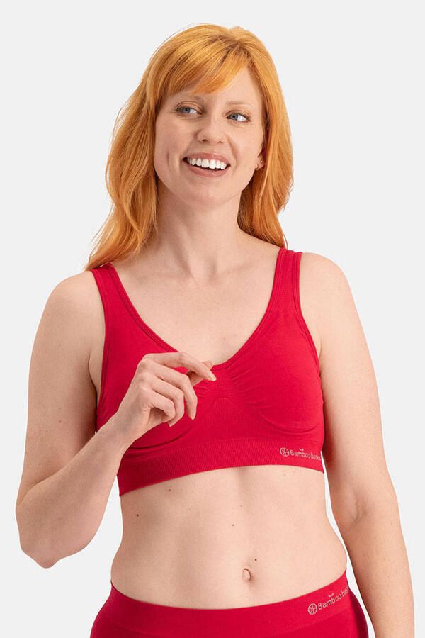 Bamboo Basics voorgevormde bh top Fleur met bamboe rood - Foto 2