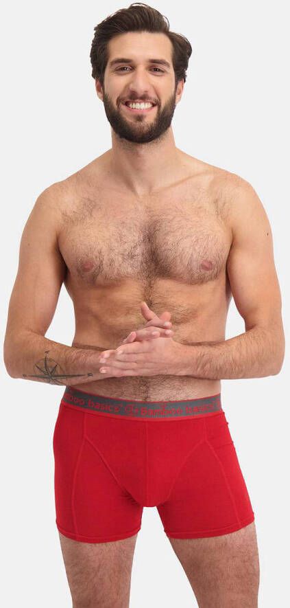Bamboo Basics boxershort Rico met bamboe (set van 3) rood donkerblauw