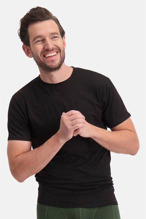 Bamboo Basics ondershirt Ruben met bamboe (set van 2) zwart - Foto 2