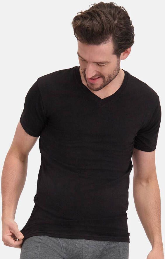 Bamboo Basics ondershirt Velo met bamboe (set van 2) zwart