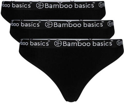 Bamboo Basics string Emma met bamboe (set van 3) zwart