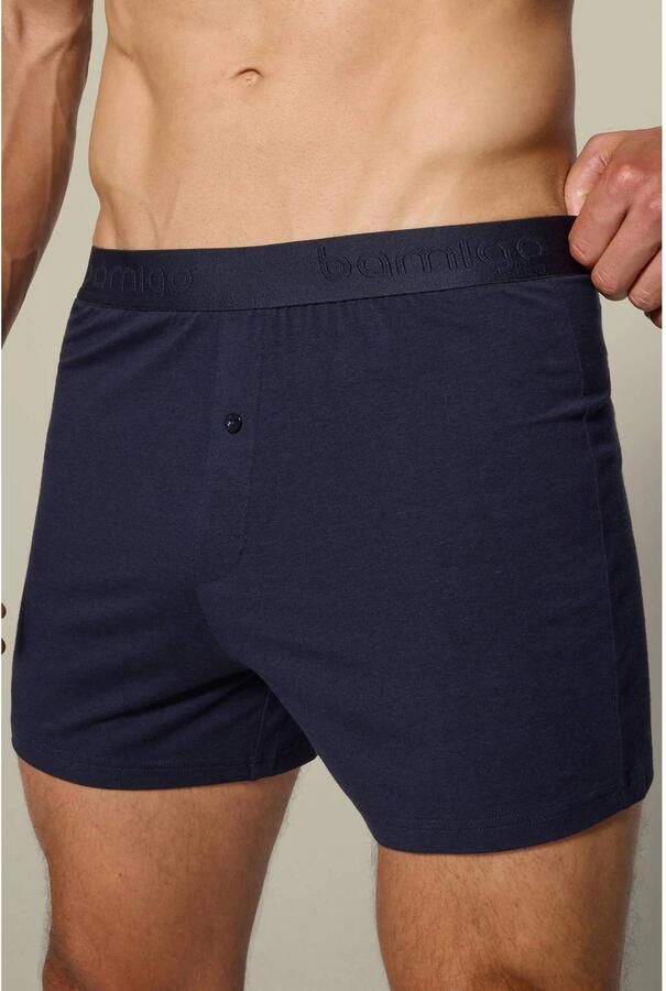 Bamigo wijde boxershort Winston met bamboe donkerblauw - Foto 2