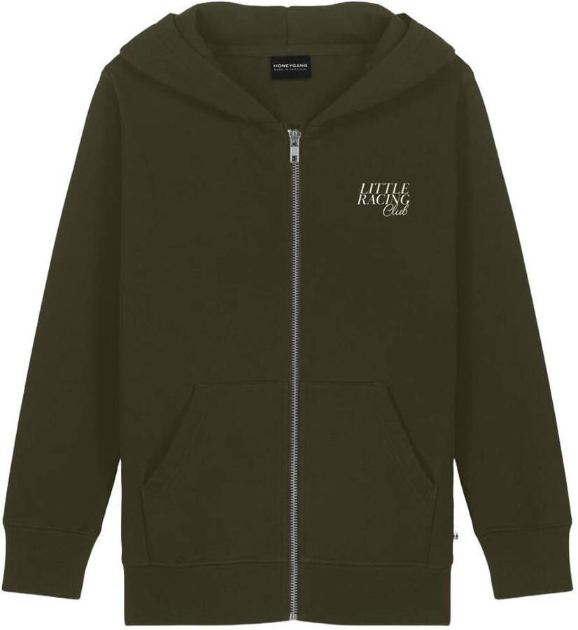 Baron Filou Honeygang sweatvest met backprint olijfgroen
