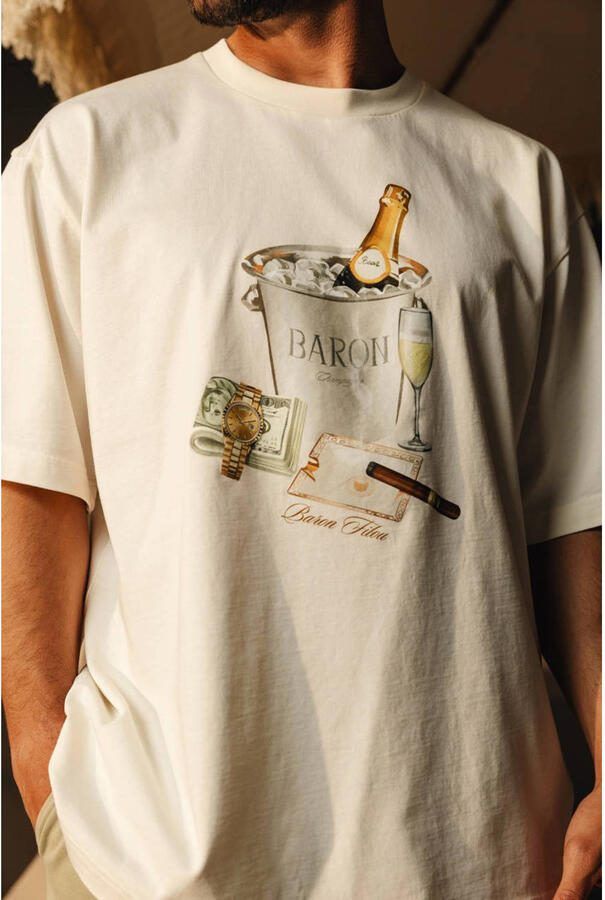 Baron Filou oversized T-shirt met backprint ecru - Foto 3
