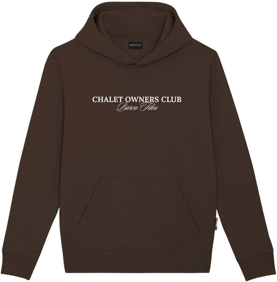 Baron Filou regular fit hoodie met backprint chocoladebruin