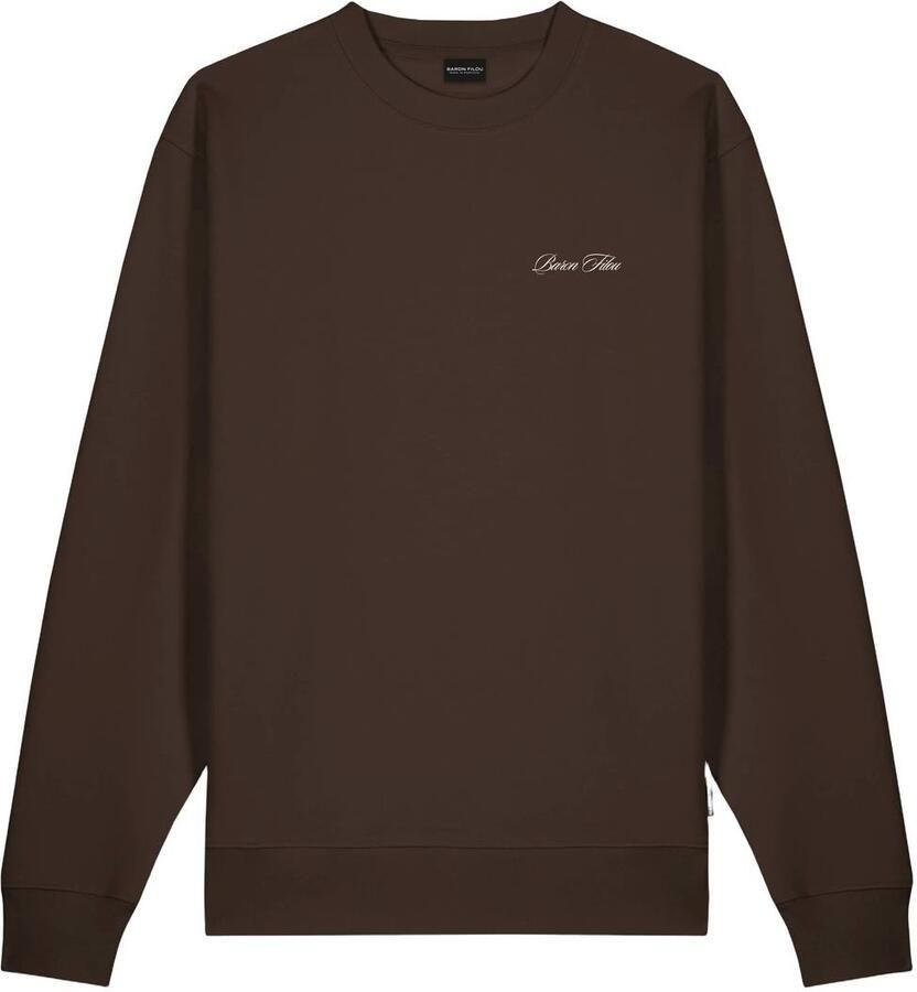 Baron Filou regular fit sweater met backprint bruin