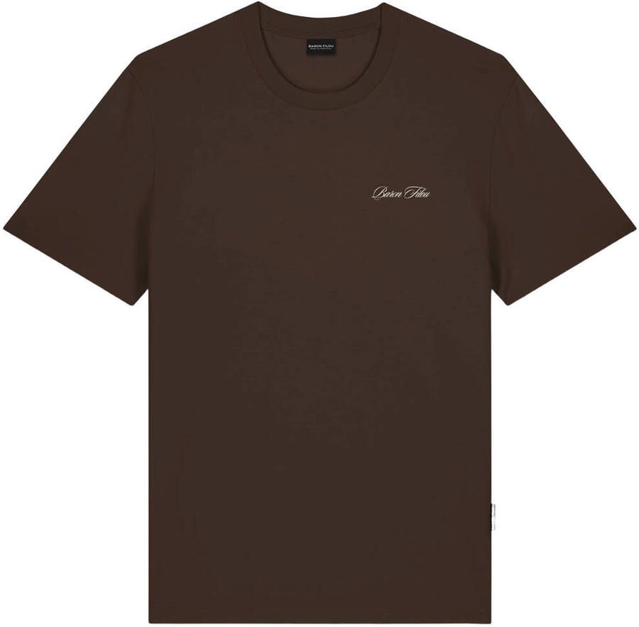 Baron Filou regular fit T-shirt met backprint chocolate brown