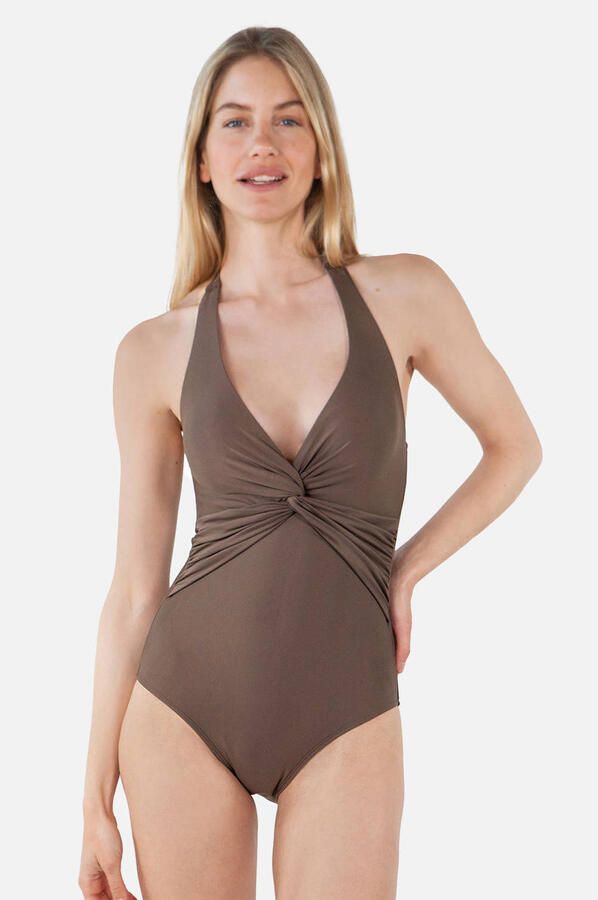 Barts corrigerend halter badpak Kelli bruin