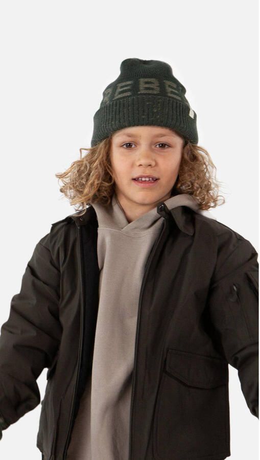 Barts gebreide Beanie Rebeller groen Muts Jongens Acryl Tekst