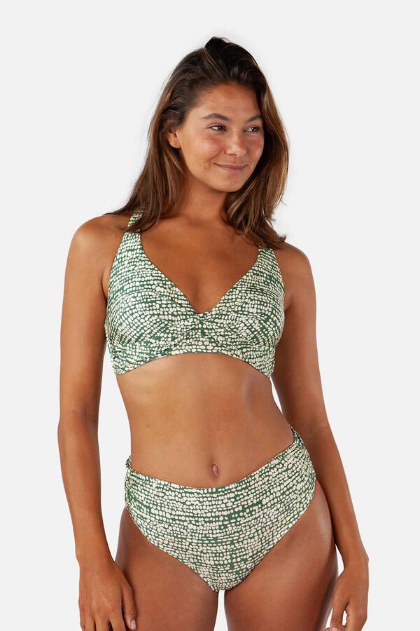 Barts high waist bikinibroekje Cascis groen wit