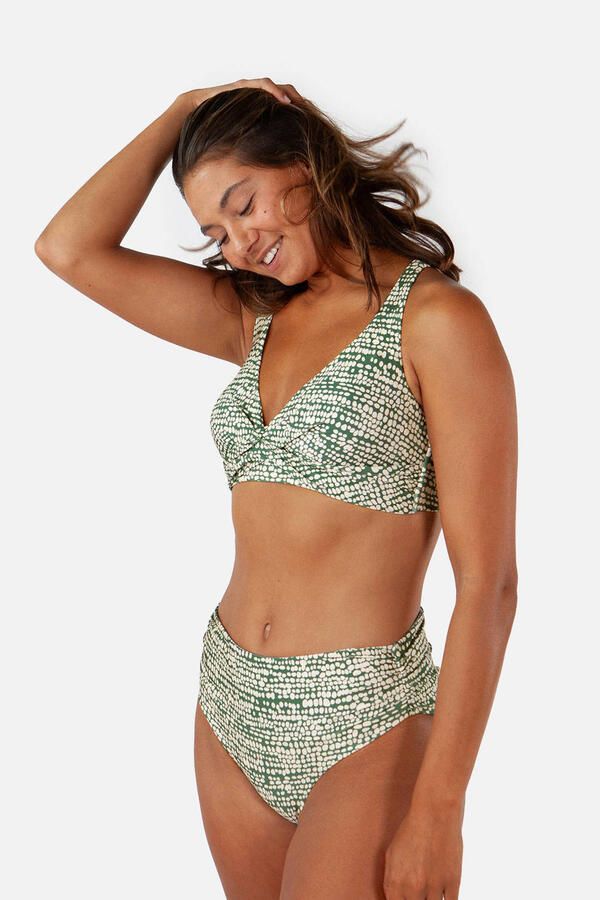 Barts high waist bikinibroekje Cascis groen wit - Foto 3