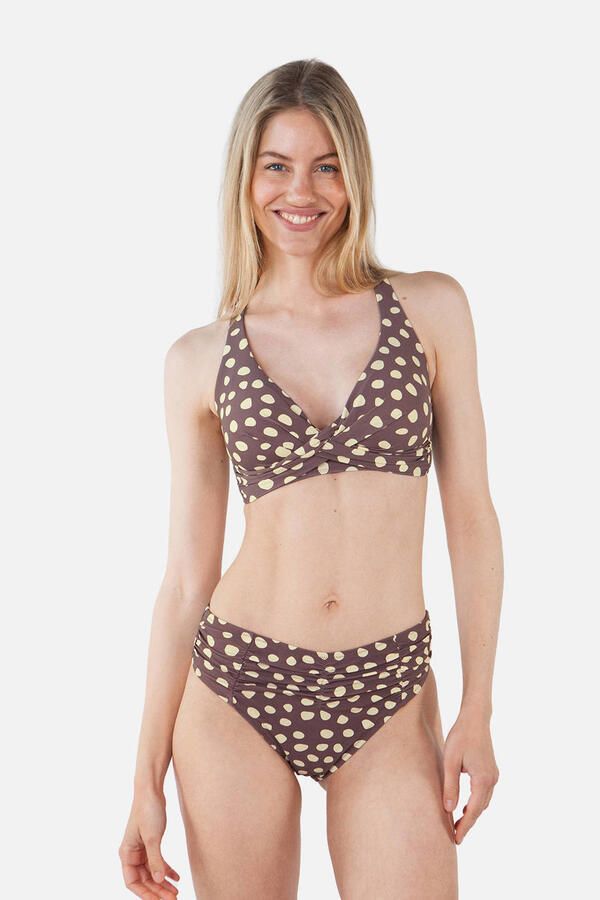 Barts high waist bikinibroekje Dauna bruin ecru