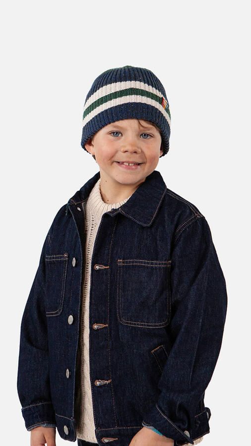 Barts muts donkerblauw groen wit