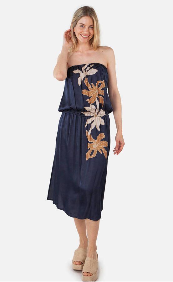 Barts strapless strandjurk Tombou donkerblauw