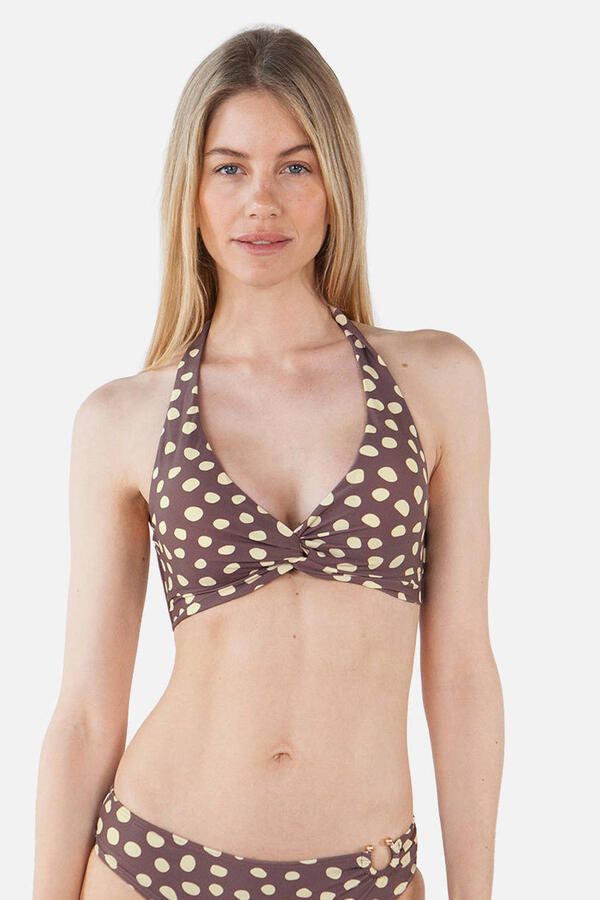 Barts voorgevormde halter bikinitop Dauna bruin ecru - Foto 2