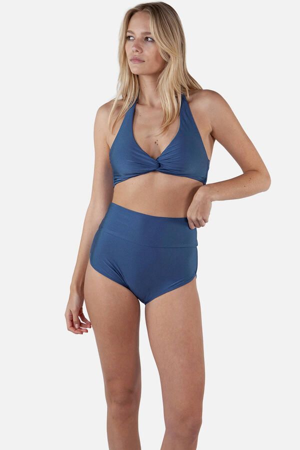 Barts voorgevormde halter bikinitop Isla blauw