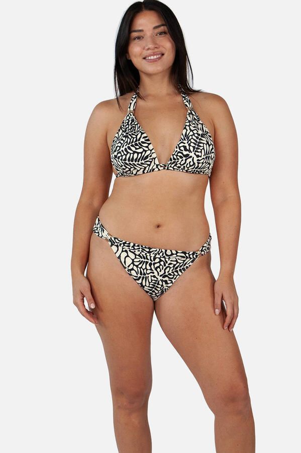 Barts voorgevormde halter bikinitop Nassa zwart ecru
