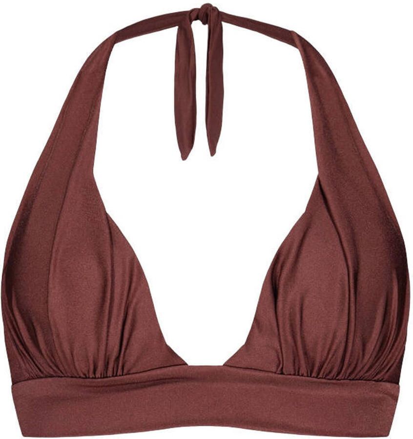 Barts voorgevormde triangel bikinitop Isla donkerbruin