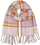 Barts geruite sjaal met franjes Loriant lichtroze ecru oranje - Thumbnail 1