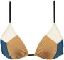 Barts voorgevormde triangel bikinitop Como beige blauw wit - Thumbnail 1