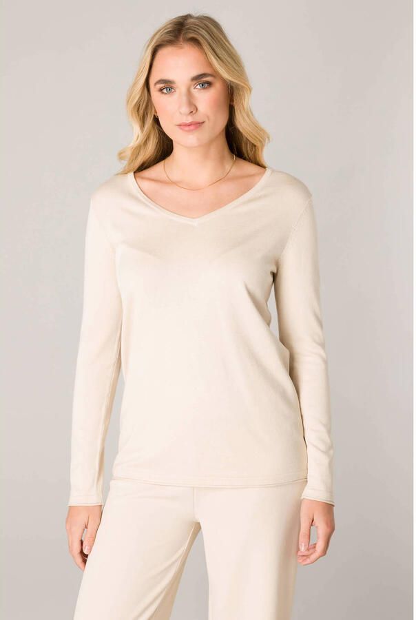 Base Level basic longsleeve Yola licht beige