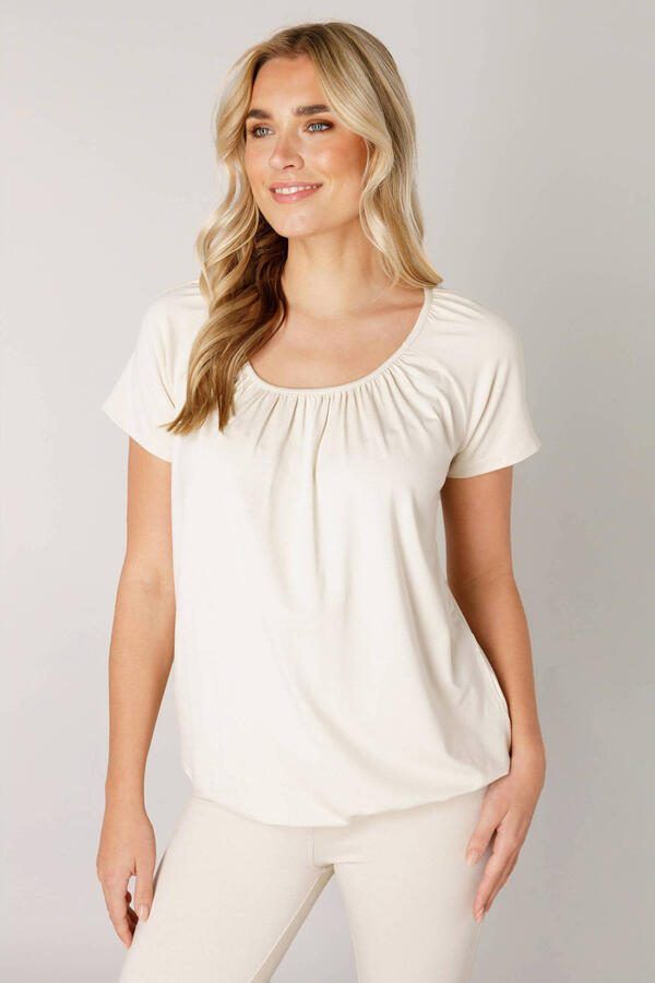 Base Level T-shirt Yona Soepelvallend door ingewerkte plooien en elastische band