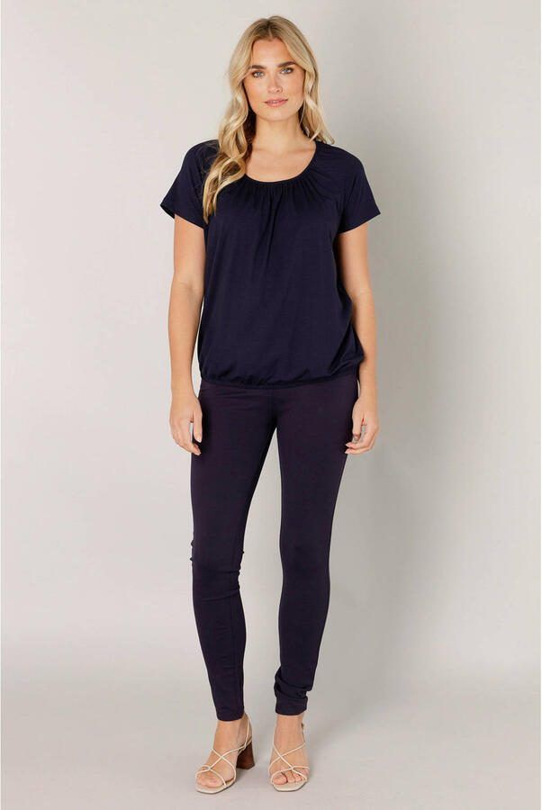 Base Level T-shirt Yona met aanrimpeling bij de ronde hals - Foto 2