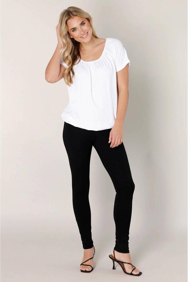 Base Level T-shirt Yona met aanrimpeling bij de ronde hals - Foto 2