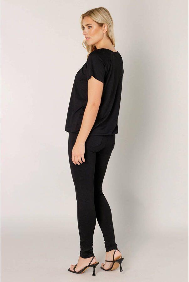 Base Level T-shirt Yona met aanrimpeling bij de ronde hals - Foto 2
