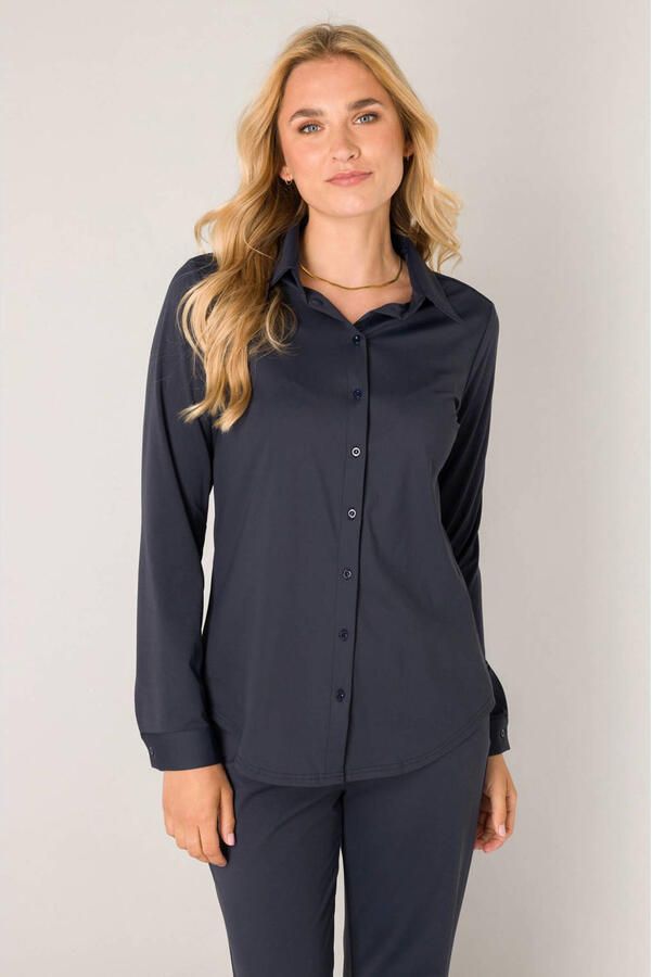 Base Level Blouse met lange mouwen TAMARA met stretch en knoopsluiting - Foto 2