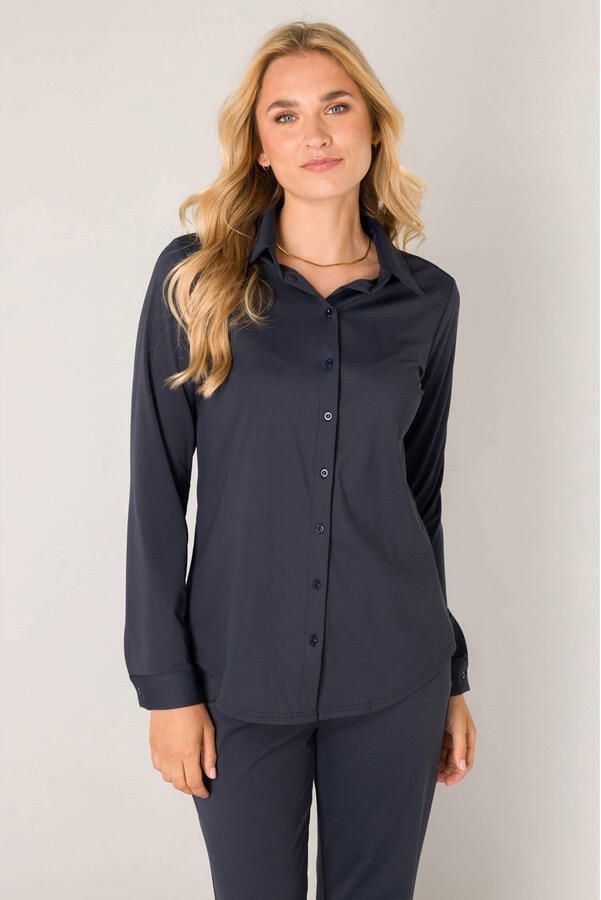Base Level Blouse met lange mouwen TAMARA met stretch en knoopsluiting