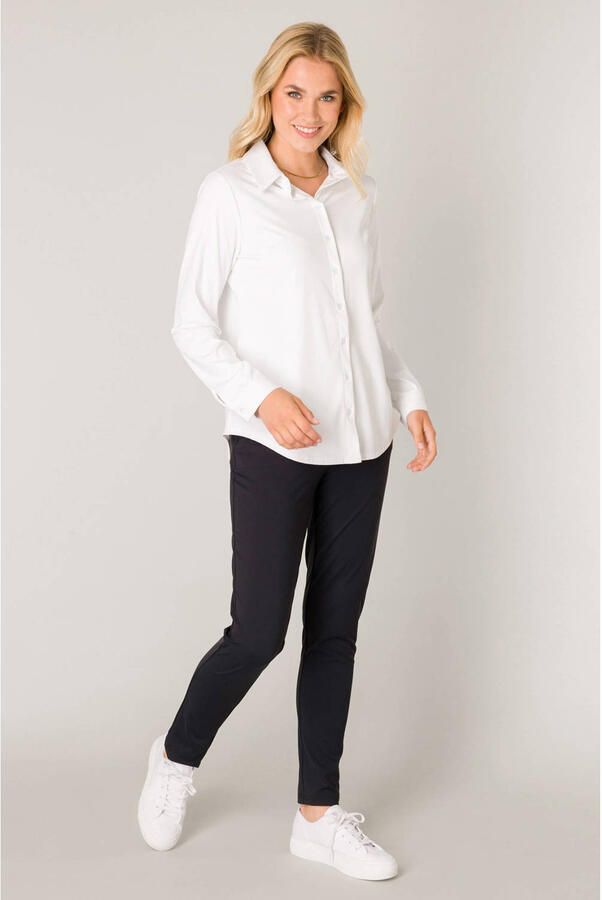 Base Level Blouse met lange mouwen TAMARA met stretch en knoopsluiting