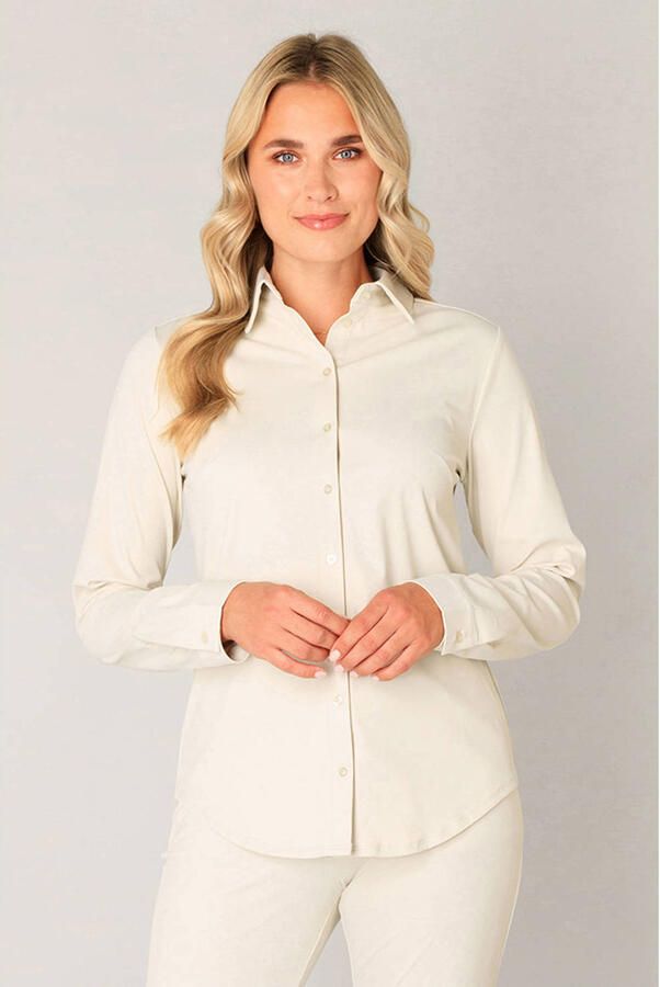 Base Level blouse travelstof zand